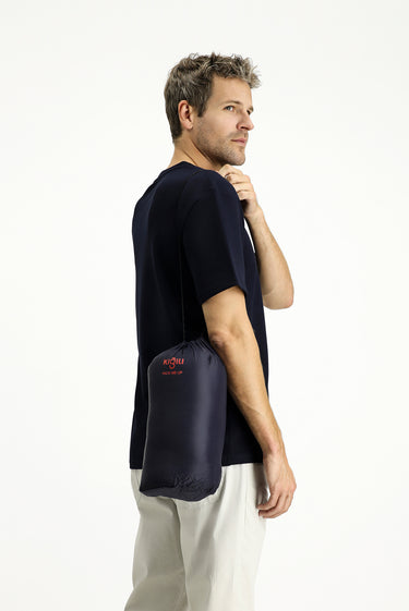 Koyu Kırmızı Kapüşonlu Çantalı Spor Şişme Mont