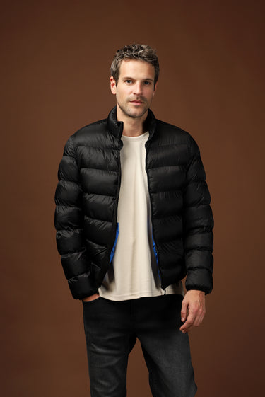 Siyah Çantalı Spor Şişme Mont