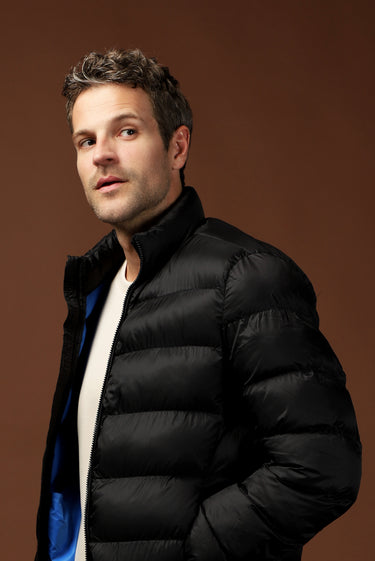 Siyah Çantalı Spor Şişme Mont