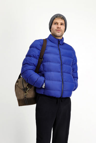 Koyu Mavi  Çantalı Spor Şişme Mont