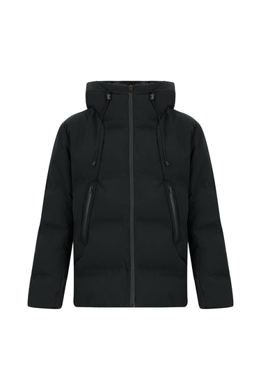 Siyah Kapüşonlu Şişme Spor Mont