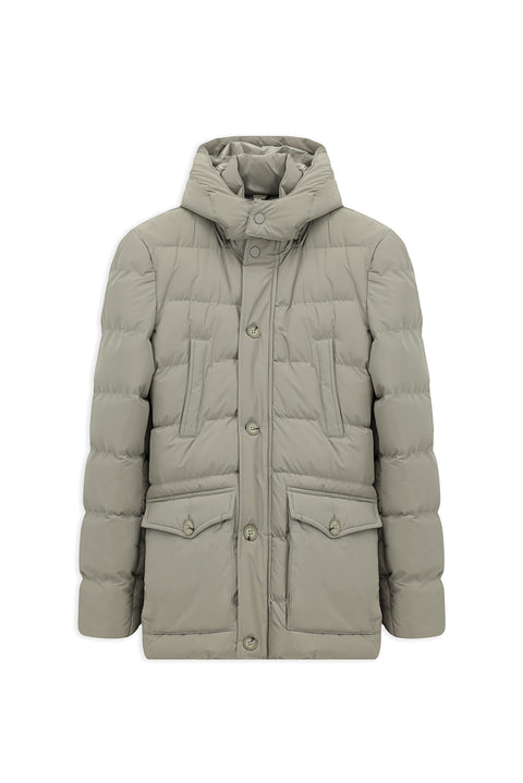 Stone Slim Fit Narrow Cut Hooded Pocket Windproof Sport Puffer Jacket