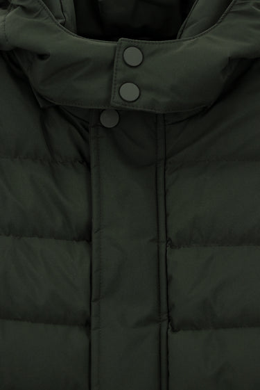 Orta Haki Slim Fit Dar Kesim Kapüşonlu Spor Şişme Mont