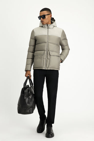 Orta Vizon Slim Fit Dar Kesim Kapüşonlu Spor Şişme Mont