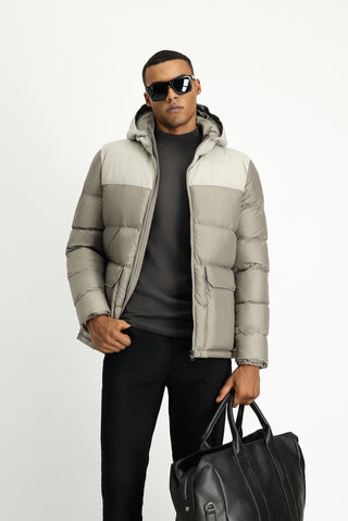 Orta Vizon Slim Fit Dar Kesim Kapüşonlu Spor Şişme Mont