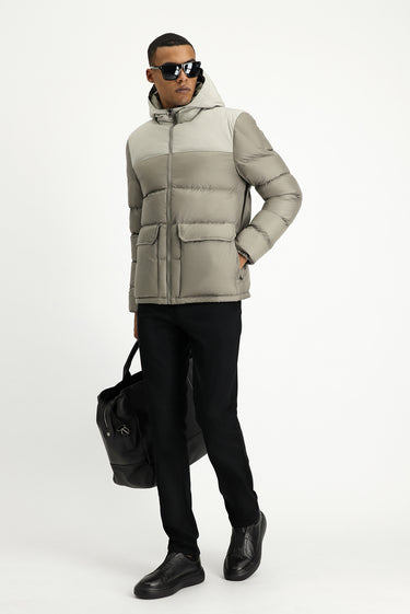 Orta Vizon Slim Fit Dar Kesim Kapüşonlu Spor Şişme Mont