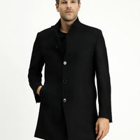 Black Wool Classic Coat