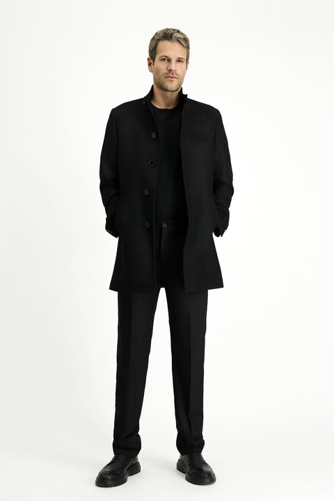 Black Wool Classic Coat
