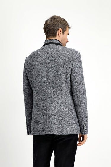 Orta Gri Yünlü Klasik Kaban