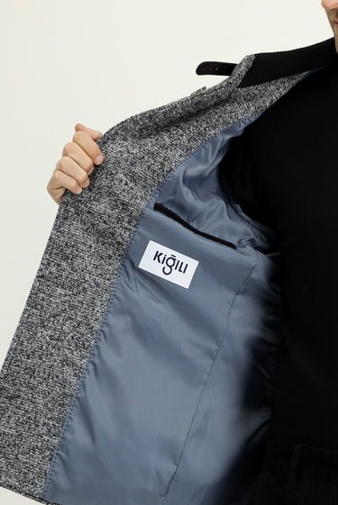 Orta Gri Yünlü Klasik Kaban