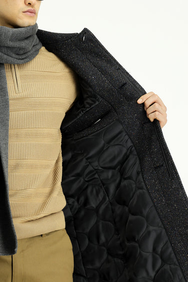 Orta Antrasit Yünlü Klasik Kaban