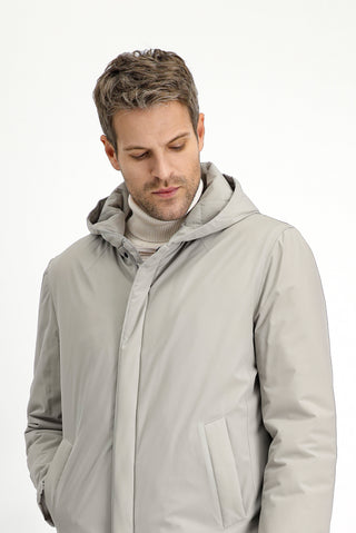 Orta Vizon Slim Fit Dar Kesim Kapüşonlu Spor Şişme Kaban