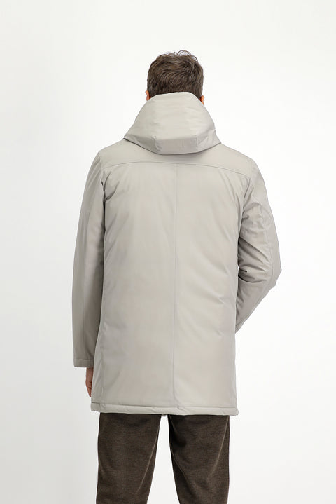 Orta Vizon Slim Fit Dar Kesim Kapüşonlu Spor Şişme Kaban