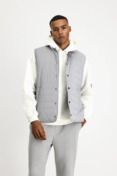 Orta Gri Slim Fit Dar Kesim Spor Kapitone Yelek