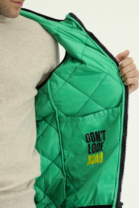Grass Green Hooded Quilted Sports Vest