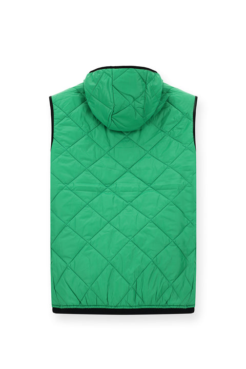 Grass Green Hooded Quilted Sports Vest