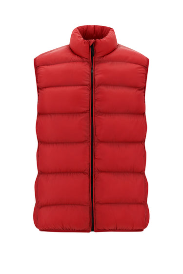 Koyu Kırmızı Kapitone Çantalı Spor Şişme Yelek