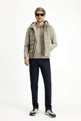 Orta Vizon Slim Fit Dar Kesim Kapüşonlu Spor Yelek