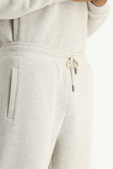 Açık Bej Desenli Pamuklu Sweatpant / Eşofman Altı