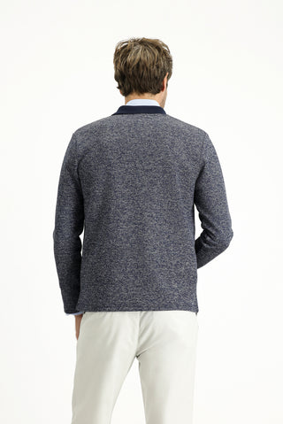 Açık Lacivert Polo Yaka Regular Fit Pamuklu Sweatshirt