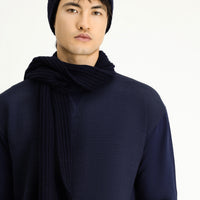 Koyu Lacivert Bisiklet Yaka Regular Fit Desenli Pamuklu Sweatshirt