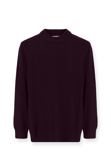 Mürdüm Yarım Balıkçı Yaka Slim Fit Dar Kesim Desenli Pamuklu Triko Kazak