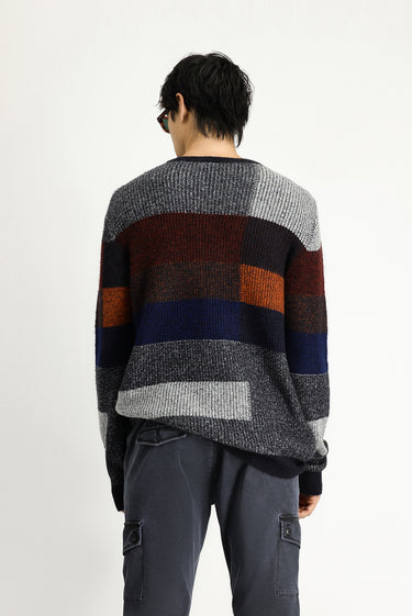 Kiremit Bisiklet Yaka Regular Fit Desenli Triko Kazak