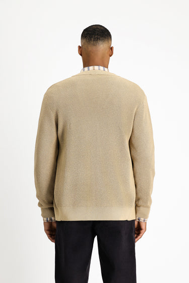 Orta Bej Oversize Pamuklu Triko Hırka