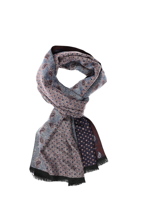 Navy Blue Patterned Scarf