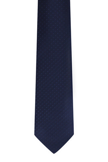 Koyu Lacivert Desenli Kravat