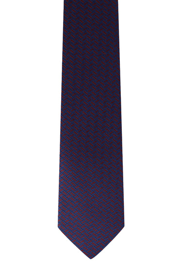 Koyu Bordo Desenli Kravat