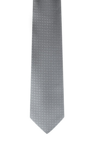 Orta Gri Desenli Kravat