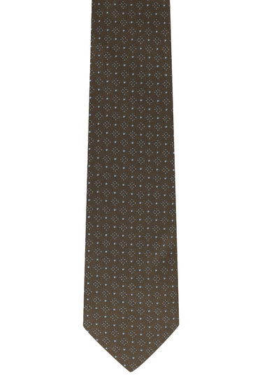 Orta Kahve Desenli Kravat