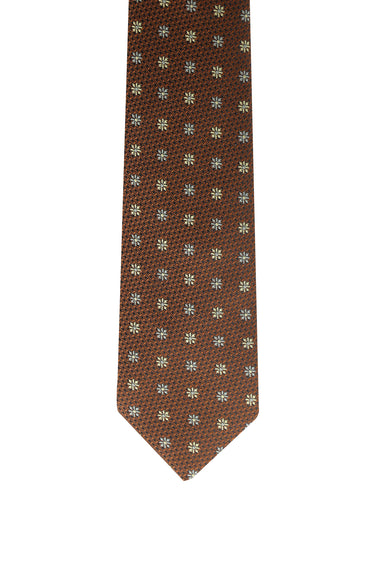 Orta Kahve Desenli Kravat