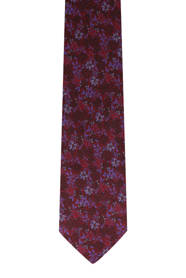 Koyu Bordo Desenli Kravat