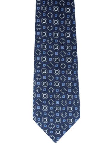 Koyu Lacivert Desenli Kravat