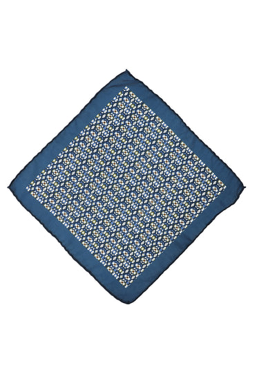 Koyu Lacivert Desenli Mendil