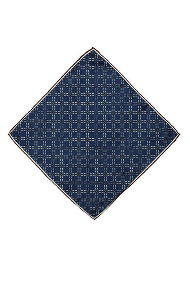 Koyu Lacivert Desenli Mendil