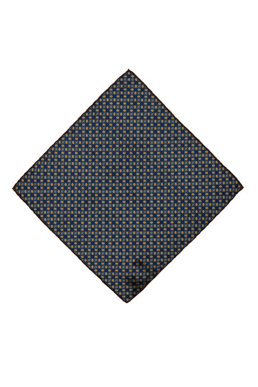 Orta Lacivert Desenli Mendil