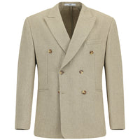 Orta Bej 6 Drop Milano Full Oversize Fit Tam Oversize Kesim Yünlü Kruvaze Ceket