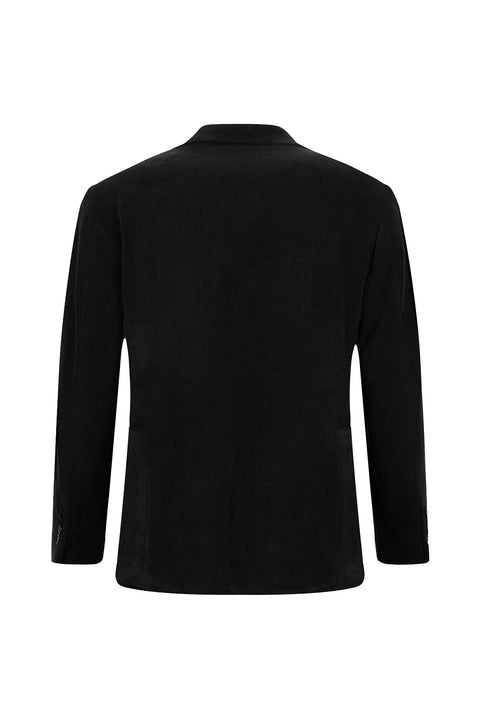 Siyah 4 Drop Relaxed Fit Rahat Kesim Kadife Ceket