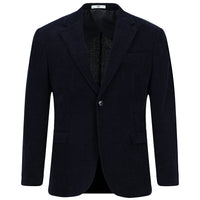 Orta Lacivert 4 Drop Relaxed Fit Rahat Kesim Kadife Ceket