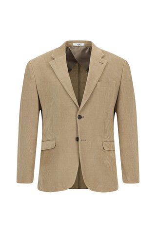 Orta Bej 4 Drop Relaxed Fit Rahat Kesim Kadife Ceket