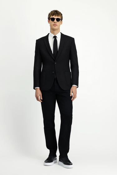 Siyah Super Slim Fit Ekstra Dar Kesim Klasik Ceket