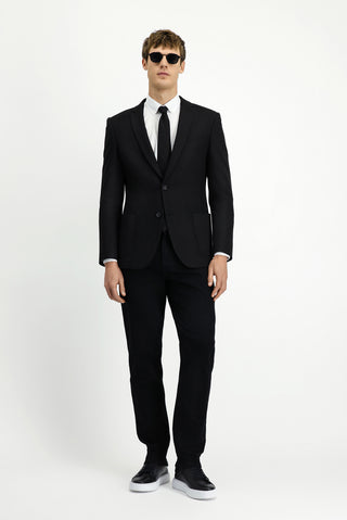 Siyah 7 Drop Super Slim Fit Eksra Dar Kesim Klasik Ceket