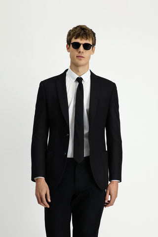 Siyah 7 Drop Super Slim Fit Eksra Dar Kesim Klasik Ceket