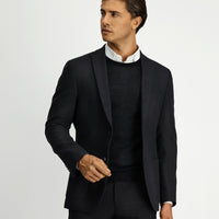 Koyu Antrasit Super Slim Fit Ekstra Dar Kesim Klasik Ceket