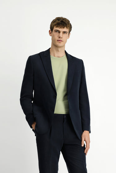 Siyah Regular Fit Modal Karışımlı Spor Ceket