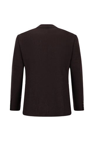 Koyu Bordo 4 Drop Relaxed Fit Rahat Kesim Desenli Yünlü Ceket