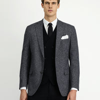 Açık Antrasit Slim Fit Dar Kesim Desenli Klasik Ceket